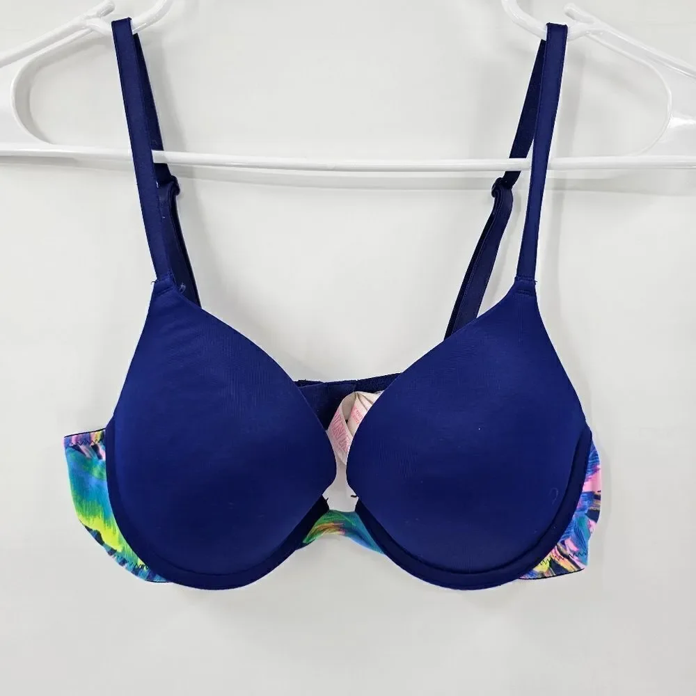 Victoria's Secret PINK 34A wear everywhere push up bra blue